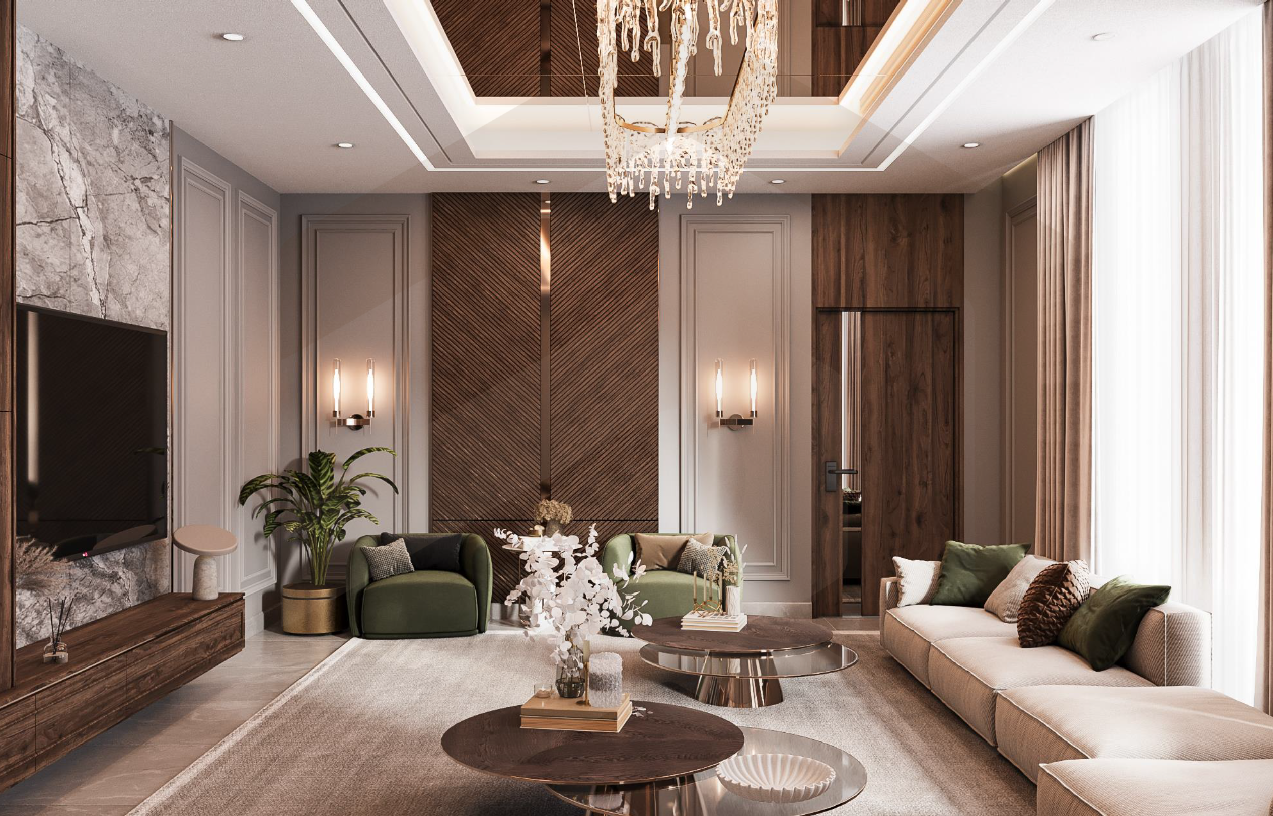 التكسيات والديكورات الخشبية